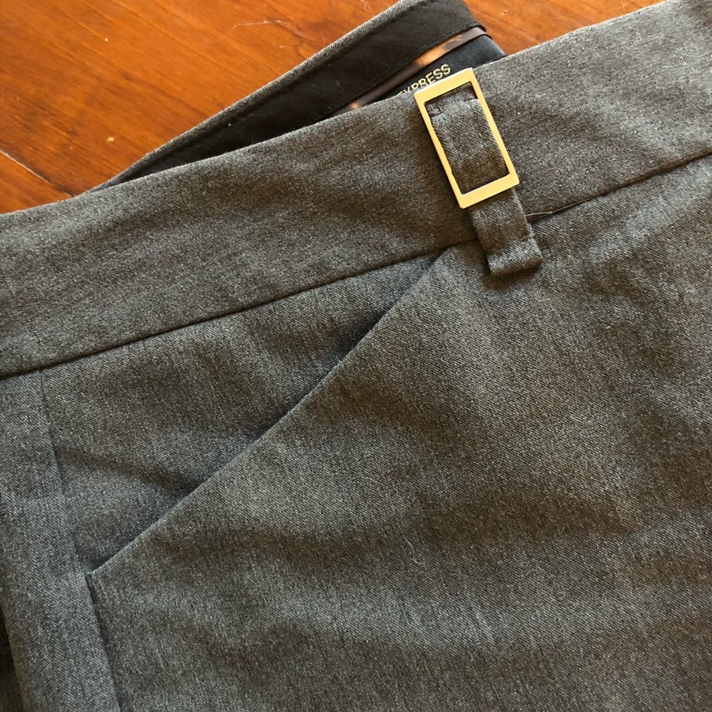 Charcoal Grey Express Editor Flares 8R Dress Pants